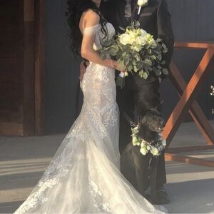 Elegant White Lace Wedding Dress-Elysee By Enzoani